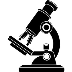 Microscope Silhouette Vector Illustration