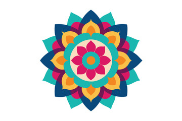 Colorful mandala in hand drawn style