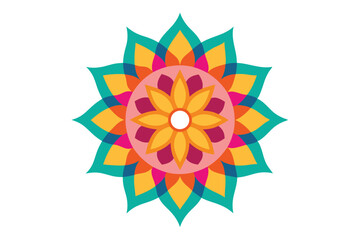 Colorful mandala in hand drawn style