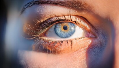 Close Up of Blue Eye. Blue Iris. 