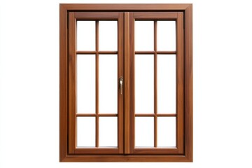 Obraz premium Elegant wooden window with multiple panes, perfect for home interiors and architectural designs.