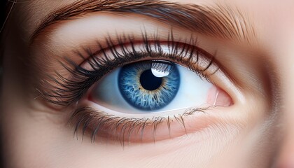Close Up of Blue Eye. Blue Iris. 