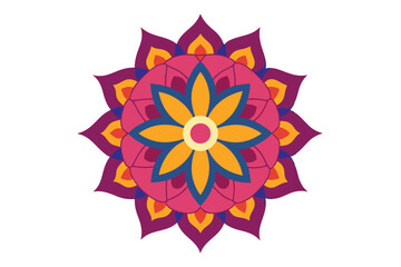 Colorful mandala in hand drawn style