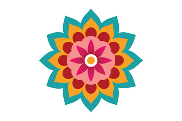 Colorful mandala in hand drawn style