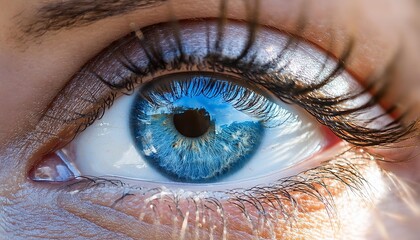 Close Up of Blue Eye. Blue Iris. 