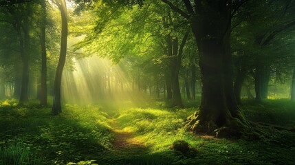 Fototapeta premium Vibrant greenwood