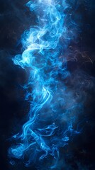Obraz premium Dark Background with Blue Smoke, Magic, and Starlight. A Mysterious and Enchanting Scene Combining Elements of Magic and Cosmic Energy. Capturing the Ethereal and Otherworldly Atmosphere of a Magical 