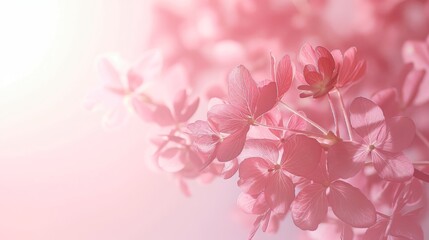 Delicate pink flower petals with soft lighting. AI generated images.