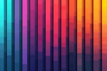 Multicolor pixelated gradient background with vibrant hues.
