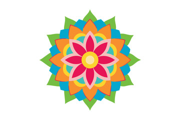 Colorful mandala in hand drawn style