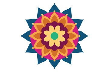 Colorful mandala in hand drawn style