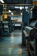 Naklejka premium A Plastic press factory workshop modern machinery