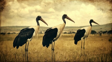 Obraz premium Marabou storks in Maasai Mara National Park