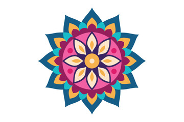 Colorful mandala in hand drawn style