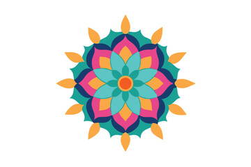 Colorful mandala in hand drawn style