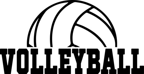 Volleyball typography clip art design on plain white transparent isolated background for card, shirt, hoodie, sweatshirt, apparel, tag, mug, icon, poster or badge