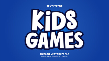 Kids Games Simple Blue Text Effect