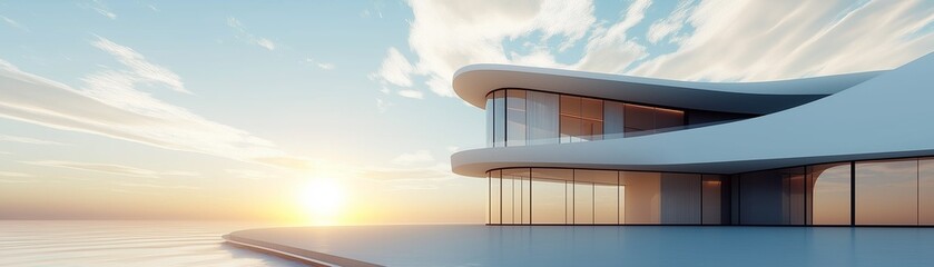 Obraz premium A stunning curving white&nbsp;house.