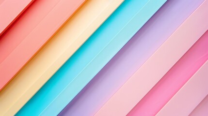 Fototapeta premium Multicolored pastel diagonal stripes background. Solid color backdrop. AI generated images.