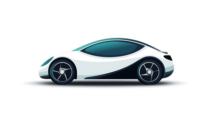 Modern and Minimalistic Vector Electric Car Icon for Sustainable Transportation Concept