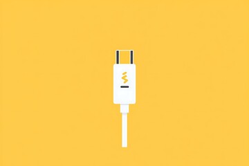 Minimalist Vector Charging Cable Symbol for Technology Concepts