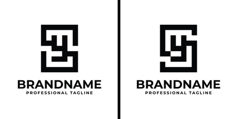 Letters SY Monogram Logo, suitable for any business with YS or SY initials
