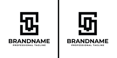 Letters SQ Monogram Logo, suitable for any business with QS or SQ initials