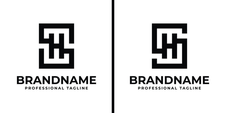 Letters SH Monogram Logo, suitable for any business with HS or SH initials