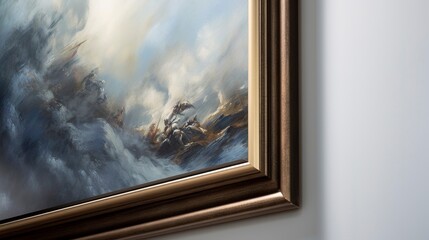 A photo of a close-up of a framed painting