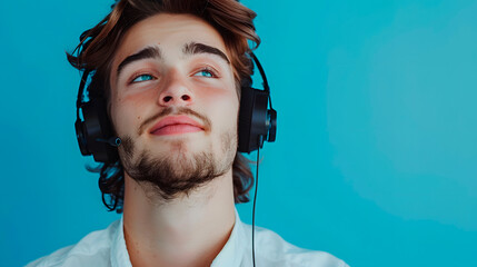 Studio portrait of a young man working in a call center or as a receptionist. Image with copy space. sale, headshot, help, service, studio shot, teenager, male, confidence, advertisement, young