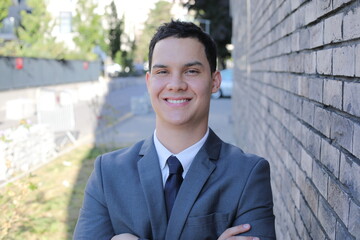 Handsome young man wearing a cute suit 