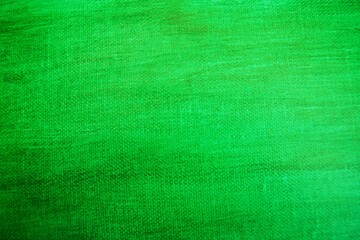 Green painted background. Painting canvas texture.