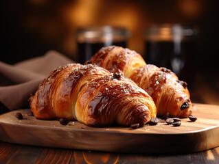 Unbelievable Assorted fresh croissants on the table