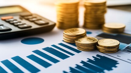 Enhancing Investment Strategies with Financial Tools - Business and Finance Concept with Calculators and Spreadsheets on Desk