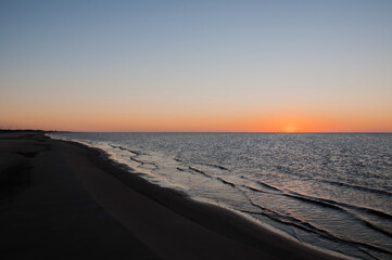 Sunset on the Lagoa Mirim in brazil