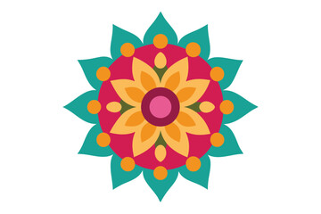 Colorful mandala in hand drawn style