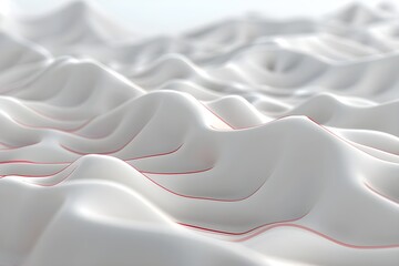 Fototapeta premium Abstract White Landscape with Red Lines