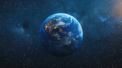 Obraz premium A distant view of Earth. Earth from Space.