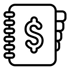 Line art finance record icon logo vector illustration design, for business and finance symbol