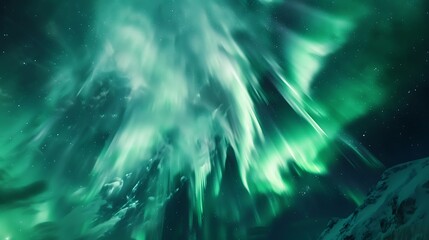 Aurora borealis illuminating the sky over Hamnoy.