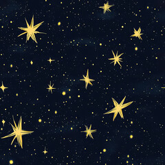 Fototapeta premium This captivating illustration showcases the vast beauty of outer space, featuring a dynamic array of planets, stars, and cosmic elements floating in the night sky. The artwork brings to life a mesmeri