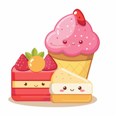 Sweet and delicious food on a isolated white background (2)