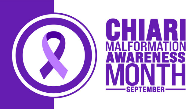 Chiari Malformation Awareness Month is observed every year in September. Holiday concept. Template for background, banner, card, poster, placard, design template with unique shapes with standard color