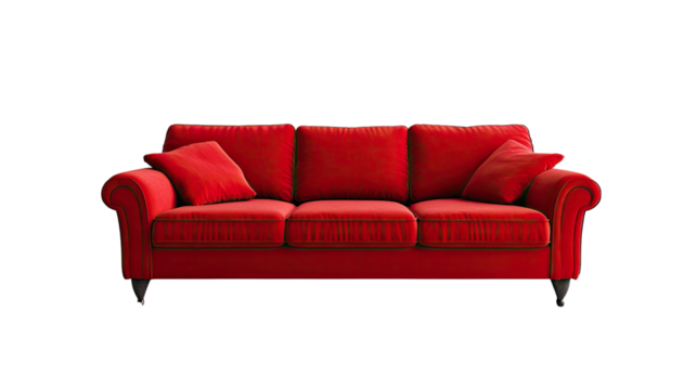 Red sofa transparent background