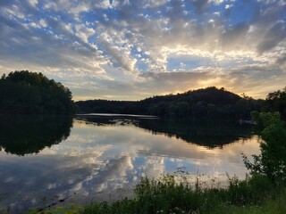 sunrise over the lake