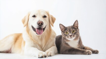 Happy Cat and Dog Friends