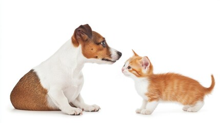 Playful Puppy and Kitten Interaction