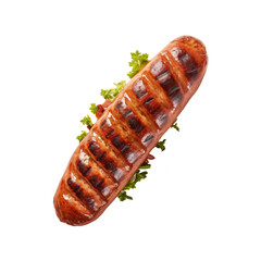 grilled sausage with lettuce transparent background