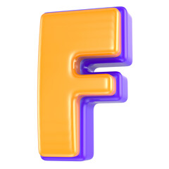 F Font 3D Render