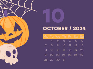 october calendar, autumn cozy calendar